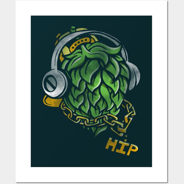 Craft Beer Hop head Humor Design Hip Hop Wall Art by stayfrostybro